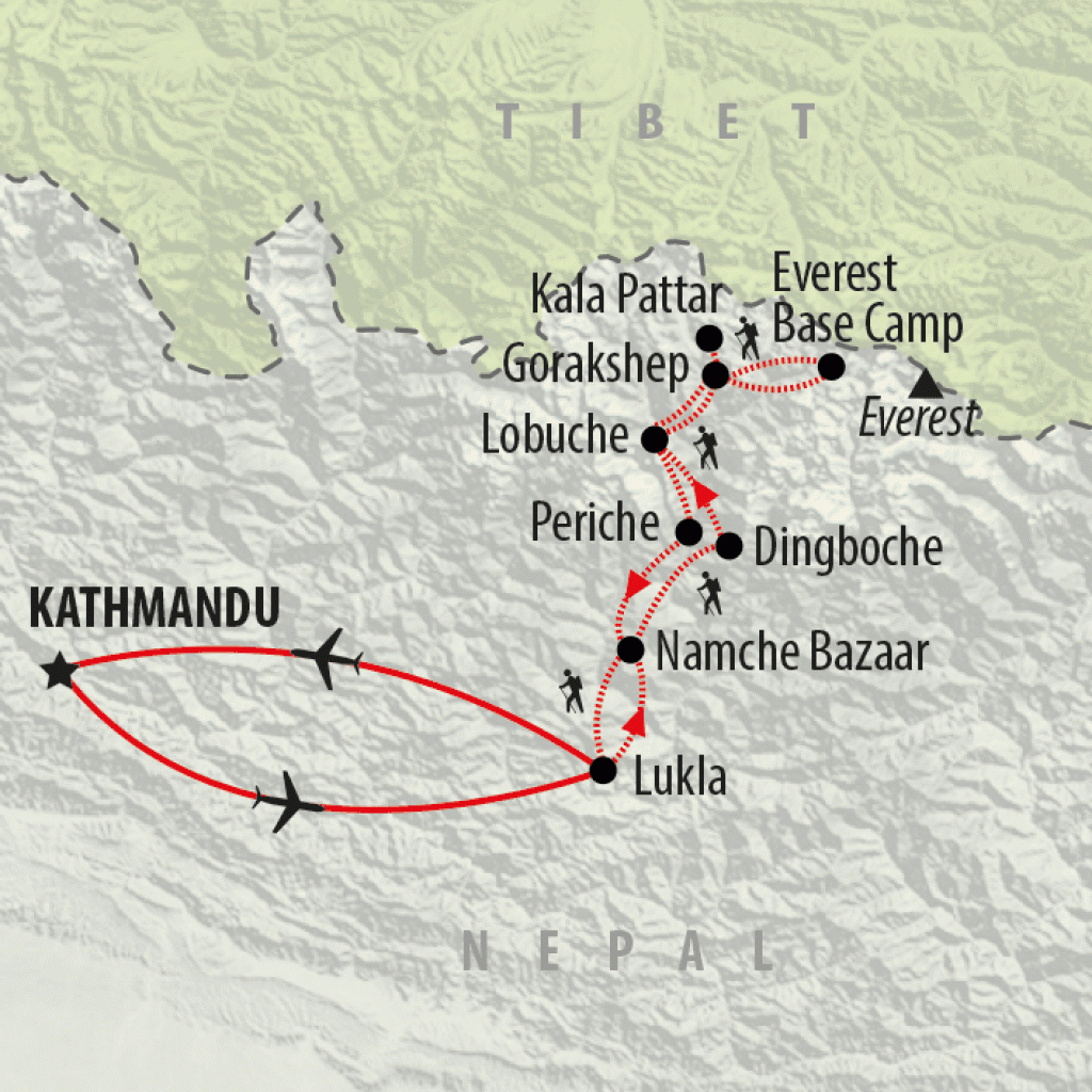 Everest Base Camp - 15 days map