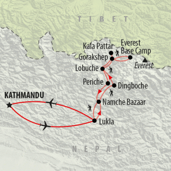 Everest Base Camp - 15 days map