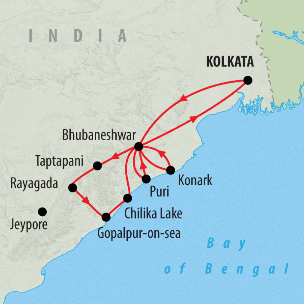 Explore Odisha - 10 Days map