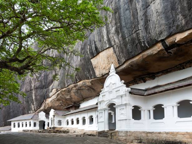 A stupa in one of the Dambulla caves
