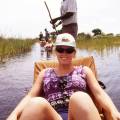 Mokoro boat gliding along the Okavango River