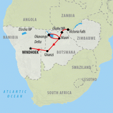Falls to Namibia - 10 days Map
