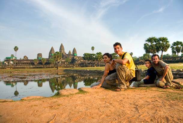 Family at Angkor Wat - Cambodia - Top Travel Tips - On The Go Tours