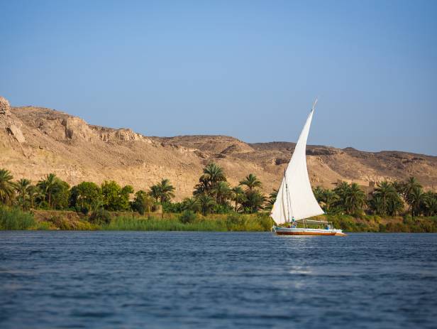 Ancient ruins standing majestically against the sky in Aswan