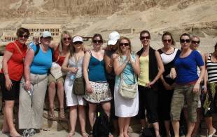 Females travels at Queen Hatshepsut's temple, Egypt