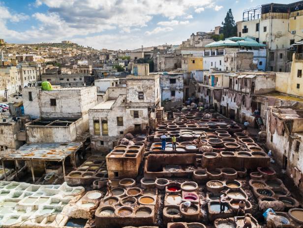 The blue painted houses of Chefchaouen's medina