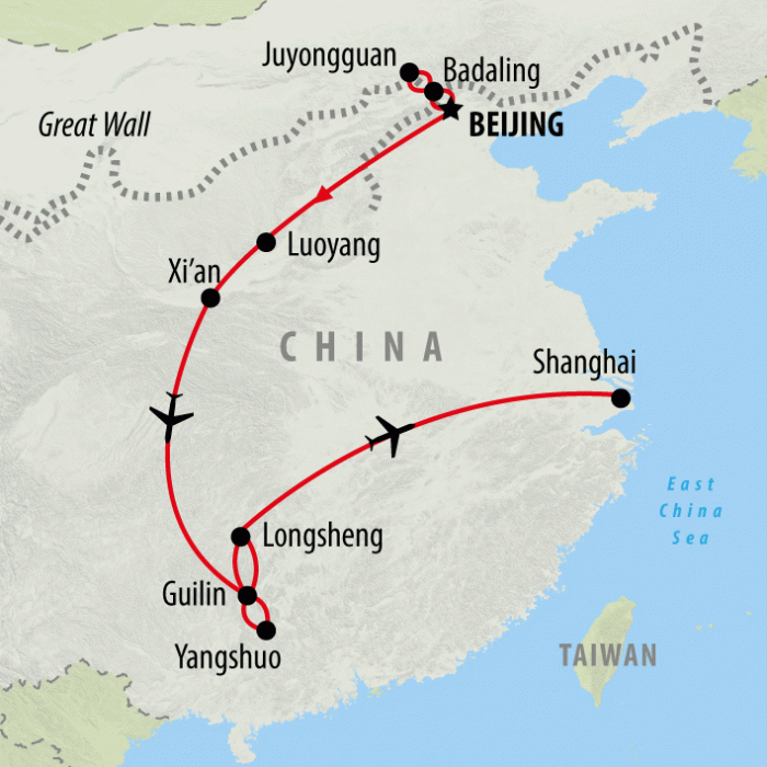 tourhub | On The Go Tours | Fine China - 13 days | Tour Map