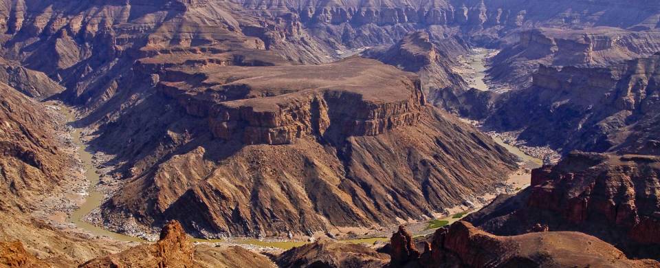 Aerial view over the Fish River Canyon
