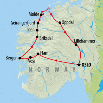 Fjords, Charms & Traditions - 8 days map