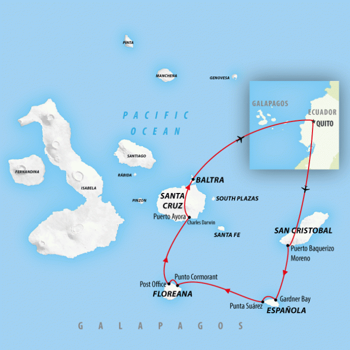 tourhub | On The Go Tours | Galapagos Discovered - 6 days | Tour Map