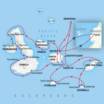 Galapagos Encompassed - 17 days map