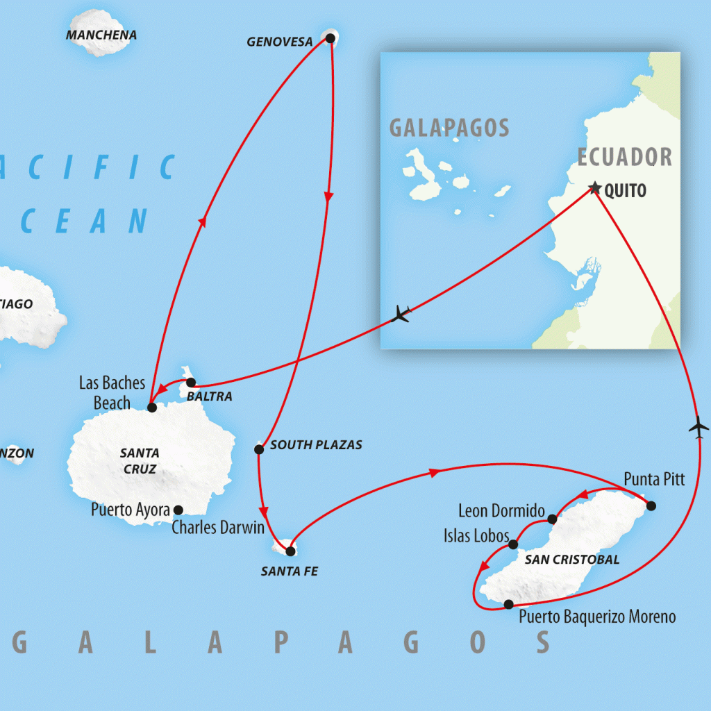 Galapagos Encounters - 7 days map