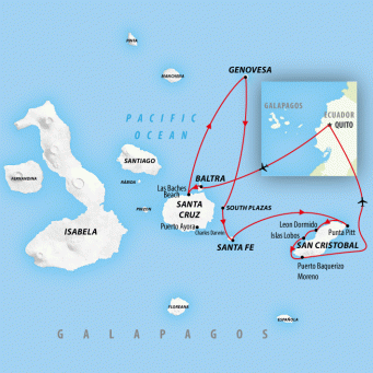 Galapagos Encounters - 7 days map