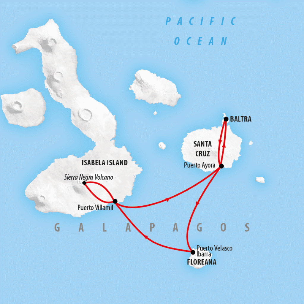 Galapagos Island Hopping - 6 days map
