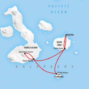 Galapagos Island Hopping - 6 days map