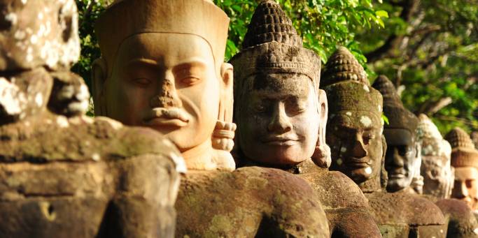 Statues at the gate of Angkor Thom | Cambodia | Southeast Asia