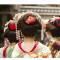 Picture of three geisha girls in Japan