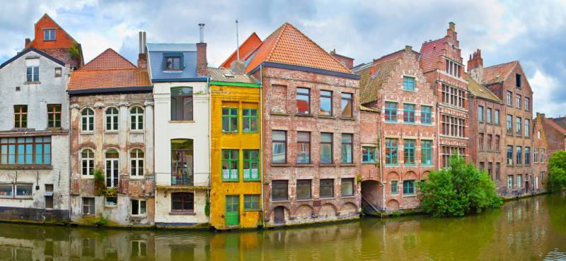 Channel in centre of Ghent in Belgium