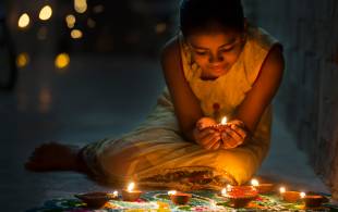 Girl celebrating Diwali