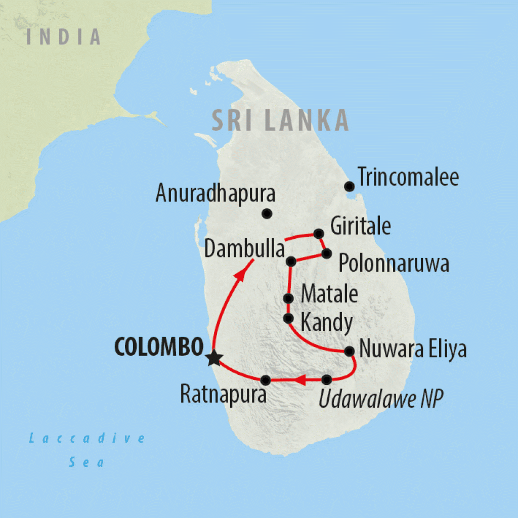 Classic Sri Lanka - 9 Days map