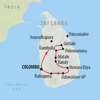 Classic Sri Lanka - 9 Days map