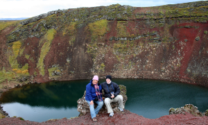 Golden Circle Loop main image - travellers at Kerid crater