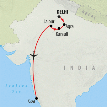 Delhi To Goa Map Golden Triangle & Goa India Tour In 13 Days | On The Go Tours