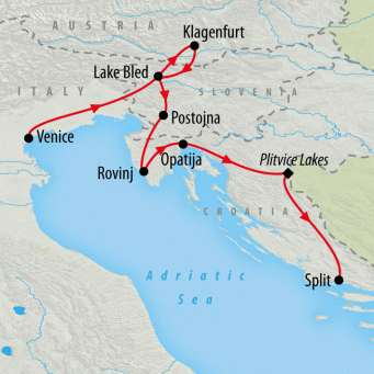 Gondolas, Lakes & Split - 9 Days map