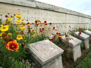 Gravestones in the Beach Cemetery on the Gallipoli Peninsula in Turkey