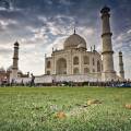 The Taj Mahal reflected in the water in Agra