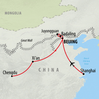 Shanghai to Chengdu Panda-monium - 11 days map