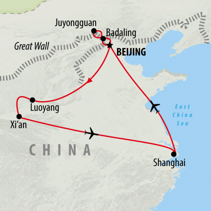 tourhub | On The Go Tours | Shanghai & The Silk Road - 11 days | Tour Map