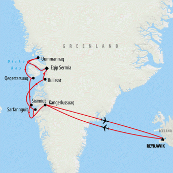 Greenland Disko Bay Discovered 2023 - 8 Days map
