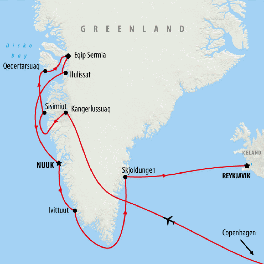 Greenland Encompassed - 11 Days map