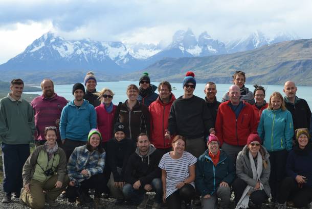 Group on overlanding trip in Patagonia