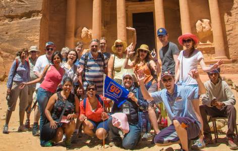 Group shot in Petra - Jordan Tours - On The Go Tours