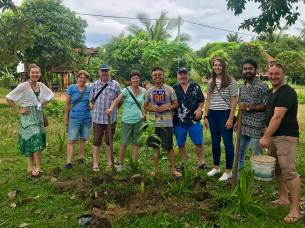 Group tour tree planting in Cambodia