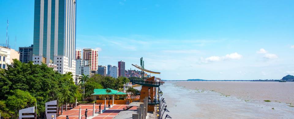 Main strip along the waterfron in Guayaquil