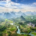 Aerial view of Guilin and the stunning karst landscape