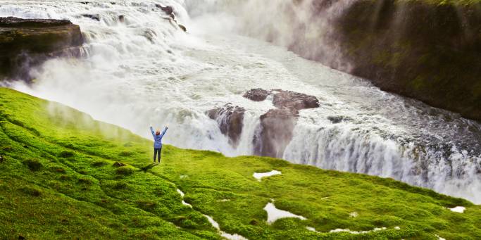 The amazing Gullfoss waterfall visited on our Iceland tours