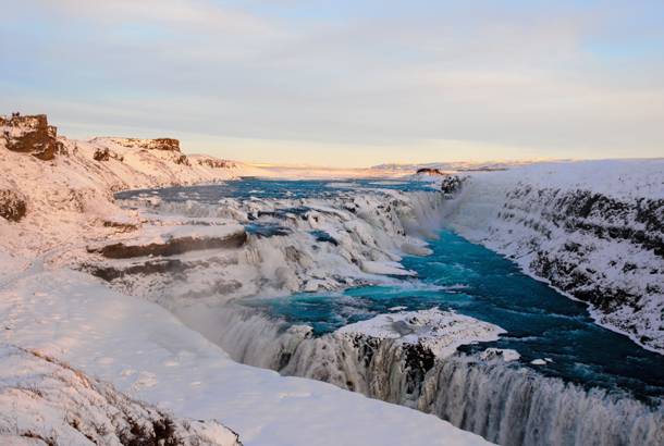 Gullfoss waterfall in winter - Iceland's Golden Circle - On The Go Tours