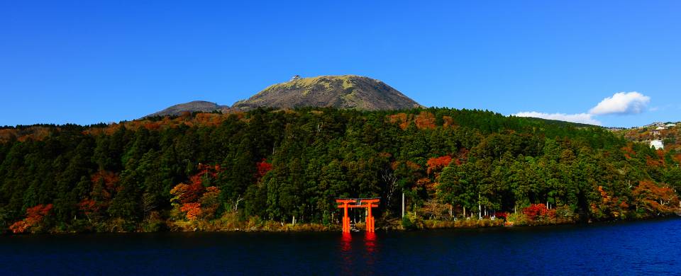 View of Miyajima from across the water in Hakone