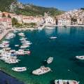 The island of Hvar stretching out into the sparkling blue sea