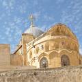 The famous golden Dome, sparkling in the sunset, along with the rest of the city of Jerusalem