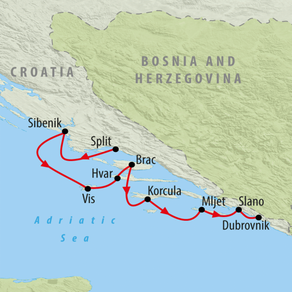 Highlights of the South Adriatic - 8 Days map