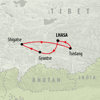 Highlights of Tibet - 8 days map