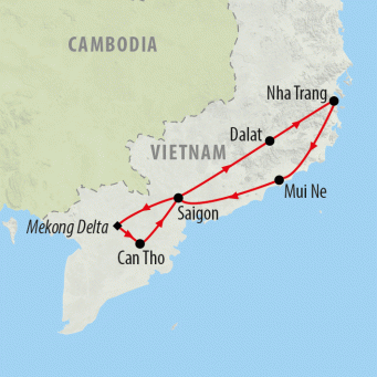 Highlights of South Vietnam - 11 days map