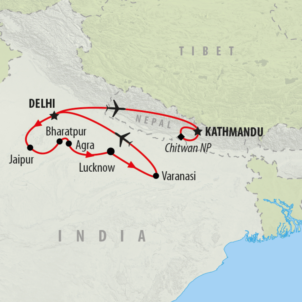 Highway to Himalayas - 16 Days map