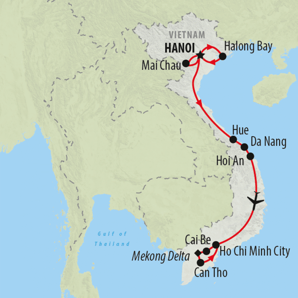 Hill Tribes, Halong Bay & Beyond - 13 days map
