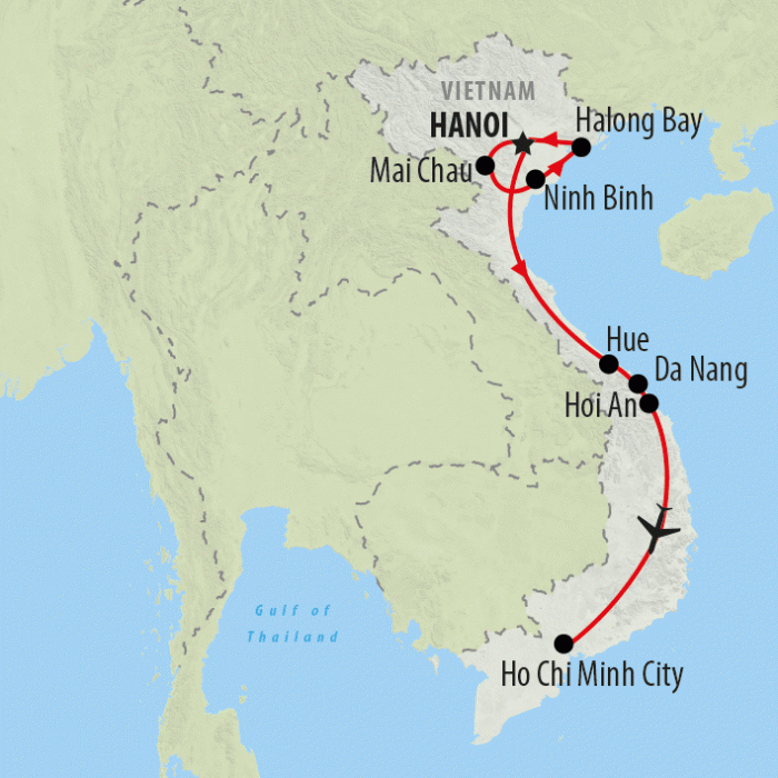 tourhub | On The Go Tours | Vietnam Explorer For Teenagers - 12 days | Tour Map